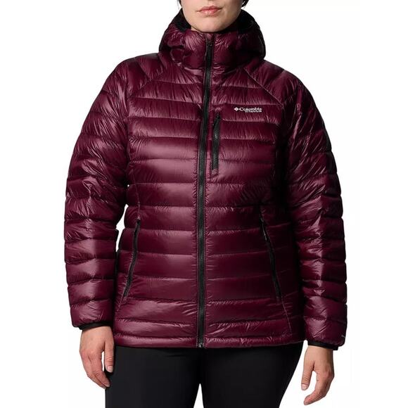 COLUMBIA Women's Arctic Crest Down Hooded Jacket Size M In Moonvista - Picture 2 of 13